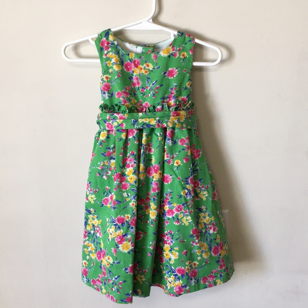 Ralph Lauren green pink floral dress 18 month